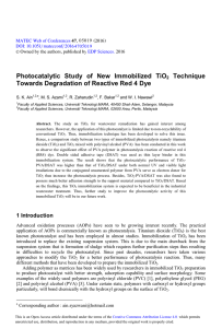 Photocatalytic Study of New Immobilized TiO Technique