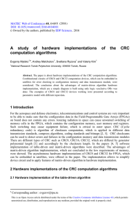 A study of hardware implementations of the CRC computation algorithms  4 01