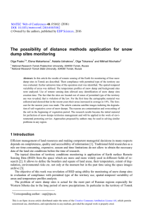 The possibility of distance methods application for snow dump sites monitoring