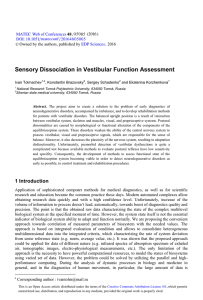 Sensory Dissociation in Vestibular Function Assessment 5 05  0 0