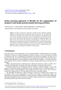 Active learning approach in Moodle for the organization of