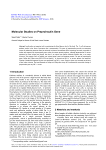 Molecular Studies on Preproinsulin Gene