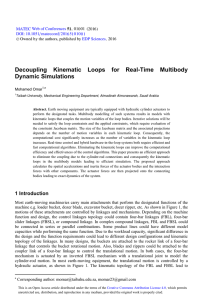 Decoupling Kinematic Loops for Real-Time Multibody Dynamic Simulations  Web of Conferences