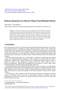 Rollover Dynamics of a Narrow Tilting Three-Wheeled Vehicle  Web of Conferences MATEC