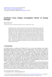 Combined Cycle Fatigue Investigation Based on Energy Principle  Web of Conferences