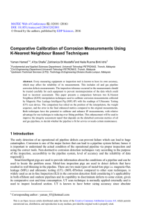 Comparative Calibration of Corrosion Measurements Using K-Nearest Neighbour Based Techniques