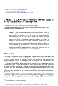 A Study on a Multi-Objective Optimization Method Based on
