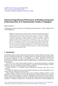 Advanced Hygrothermal Performance of Building Component