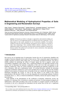 Mathematical Modeling of Hydrophysical Properties of Soils  0 0