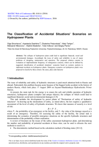 The Classification of Accidental Situations’ Scenarios on Hydropower Plants  (