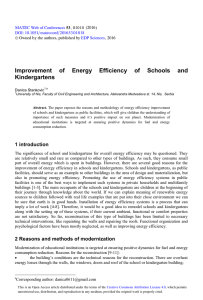 Improvement of Energy Efficiency of Schools and Kindergartens