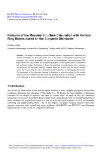Features of the Masonry Structure Calculation with Vertical