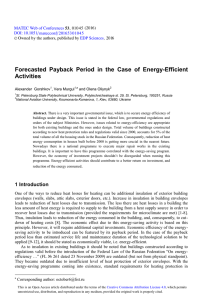 Forecasted Payback Period in the Case of Energy-Efficient Activities  (