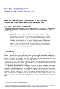 Methods of Parametric Optimization of Thin-Walled  0 0