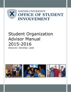 Student Organization Advisor Manual 2015-2016