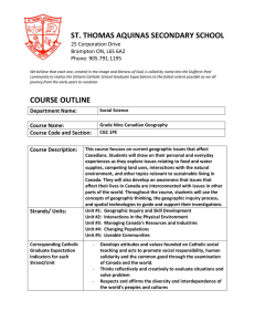 ST. THOMAS AQUINAS SECONDARY SCHOOL 25 Corporation Drive Brampton ON, L6S 6A2