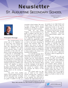 Newsletter St. Augustine Secondary School