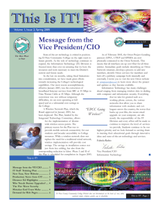 This Is IT! Message from the Vice President/CIO