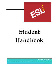Student Handbook MISSION STATEMENT