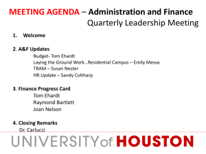 MEETING AGENDA Administration and Finance  Quarterly Leadership Meeting