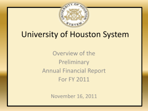 University of Houston System Overview of the Preliminary Annual Financial Report