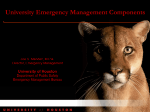 University Emergency Management Components University of Houston