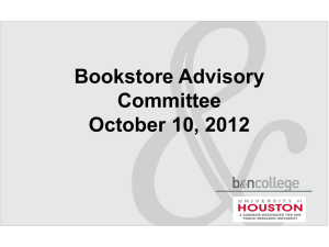 Bookstore Advisory Committee October 10, 2012