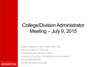 College/Division Administrator – July 9, 2015 Meeting