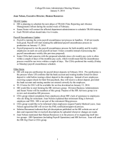 College/Division Administrator Meeting Minutes January 9, 2014  TRAM Update