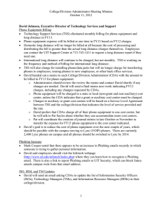 College/Division Administrator Meeting Minutes October 11, 2012  Phone Equipment Billing