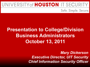 Presentation to College/Division Business Administrators October 13, 2011