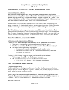 College/Division Administrator Meeting Minutes May 12, 2011  Delegated Signature Authority
