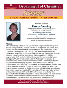 Seminar Department of Chemistry Penny Beuning