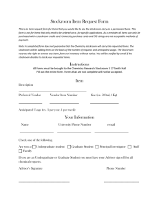 Stockroom Item Request Form