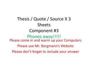 Thesis / Quote / Source X 3 Sheets Component #3 Phones away!!!!!