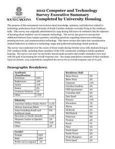 2012 Computer and Technology Survey Executive Summary Completed by University Housing