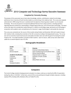 2010 Computer and Technology Survey Executive Summary Completed by University Housing