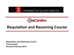 Requisition and Receiving Course Procurement Revised February 2016