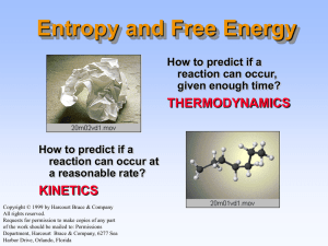 Entropy and Free Energy THERMODYNAMICS