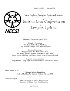 International Conference on Complex Systems New England Complex Systems Institute