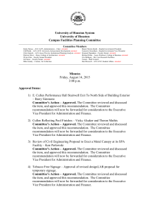 University of Houston System University of Houston Campus Facilities Planning Committee