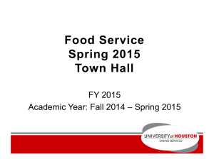 Food Service Spring 2015 Town Hall FY 2015
