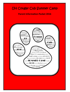 UH Cougar Cub Summer Camp Parent Information Packet 2016