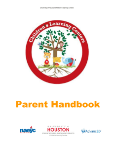 Parent Handbook  University of Houston Children’s Learning Centers