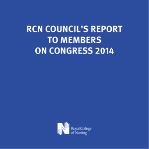 RCN COUNCIL’S REPORT TO MEMBERS ON CONGRESS 2014 1