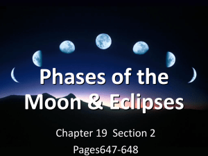 Phases of the Moon &amp; Eclipses Chapter 19  Section 2 Pages647-648