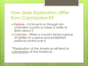 How does Exploration differ from Colonization??