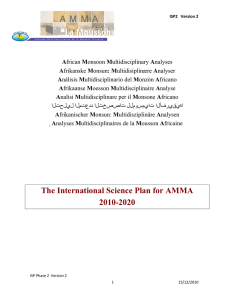    The International Science Plan for AMMA 2010-2020