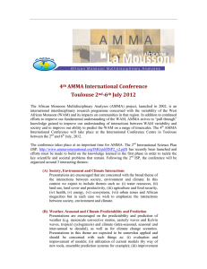 4 AMMA International Conference Toulouse 2
