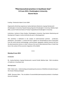 &#34;Pharmaceutical practices in Southeast Asia” 8-9 June 2015, Chulalongkorn University Alumni Room